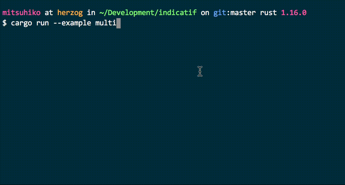 Multi progress bar of indicatif